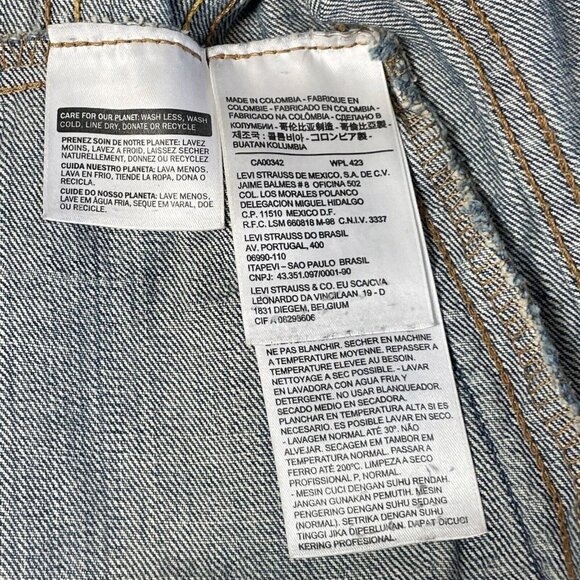 Levi Strauss & Co. Womens Classic Denim Trucker Jacket Blue XS Button Front - Picture 5 of 10